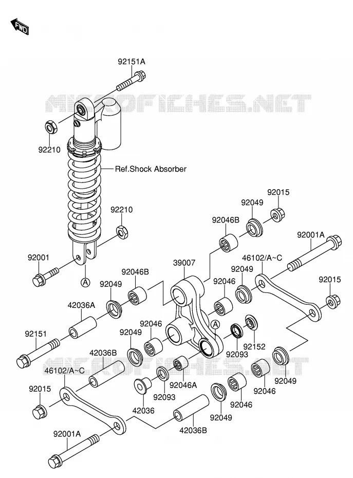 SUSPENSION ARRIERE Suzuki MOTO 65 RM-65 2005  RM65K5(E3)