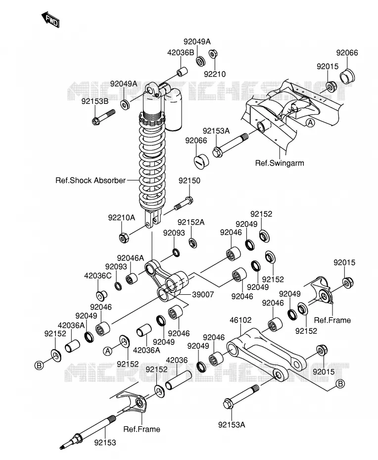 SUSPENSION Suzuki MOTO 250 RM-Z 2004  RM-Z250K4(E19)