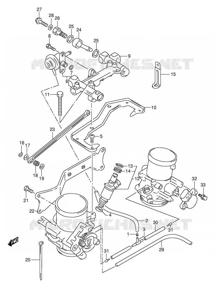 SYSTÈME D'INJECTION Suzuki MOTO 1000 TL-S 1998  TL1000SW(E2)