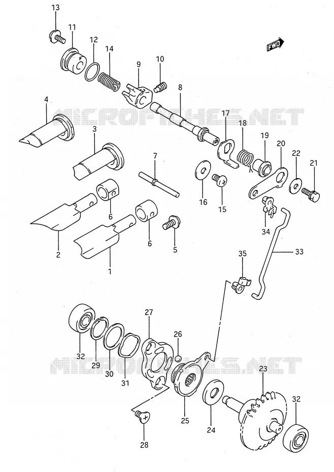 VALVE D'ECHAPPEMENT (MODELE K/L/M/N/P/R/S) Suzuki MOTO 80 RM 1992  RM80N(E28)