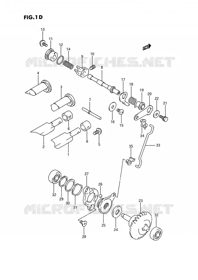 VALVE D'ECHAPPEMENT (MODELE K/L/M/N/P/R/S) Suzuki MOTO 80 RM 1992  RM80N(E3)
