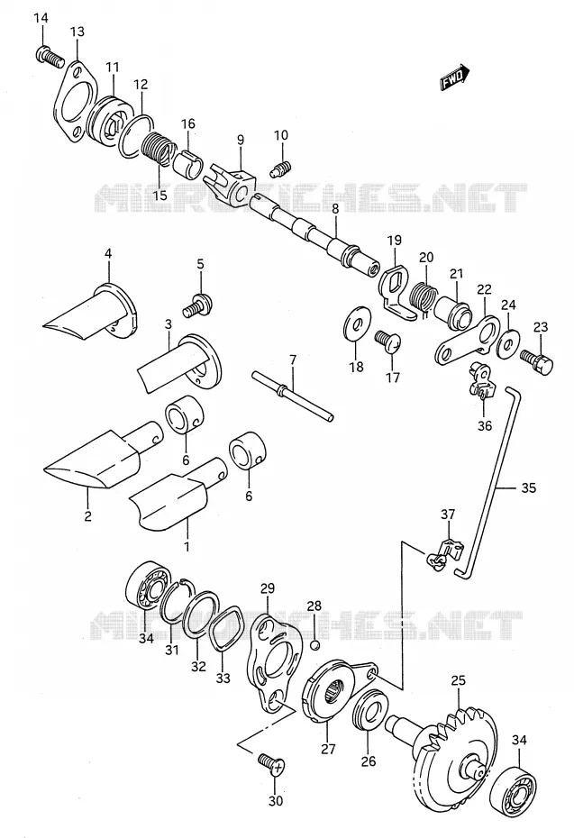 VALVE D'ECHAPPEMENT (MODELE K) Suzuki MOTO 250 RMX 1992  RMX250N(E28)