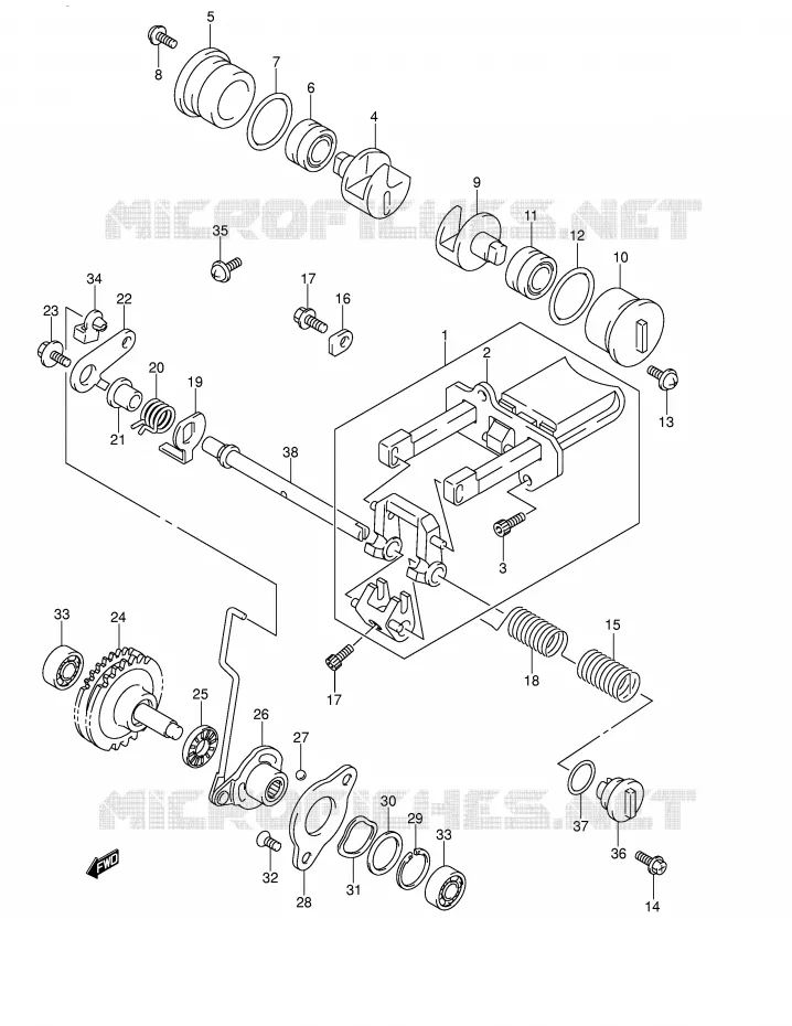 VALVE D'ECHAPPEMENT (MODELE K2) Suzuki MOTO 250 RM 2001  RM250K1(E2)
