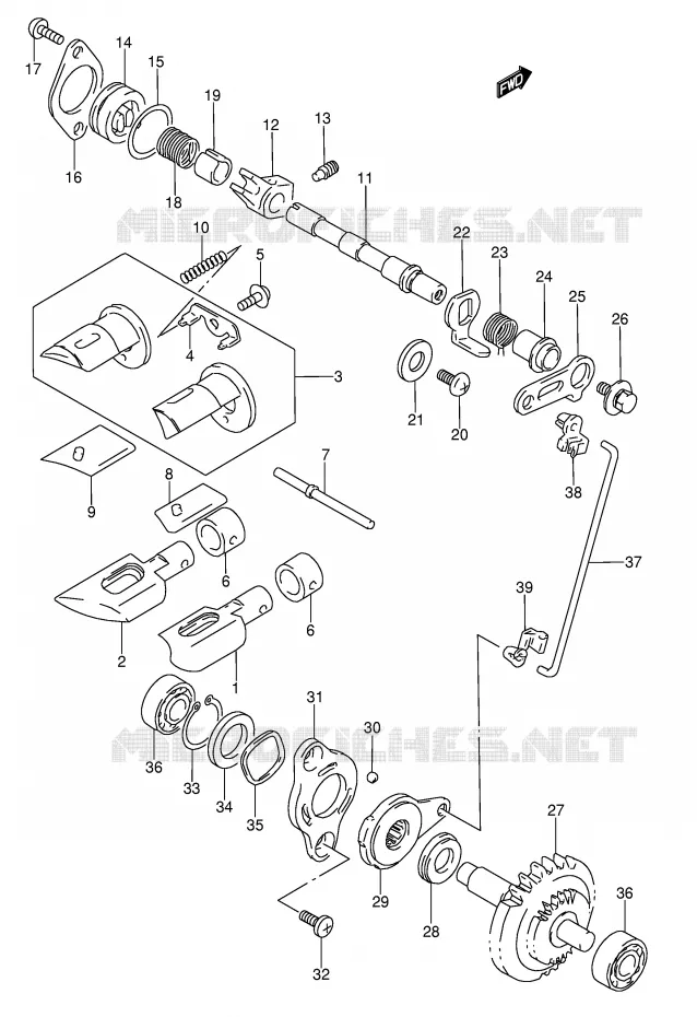 VALVE D'ECHAPPEMENT (MODELE S/T) Suzuki MOTO 250 RMX 1992  RMX250N(E1)