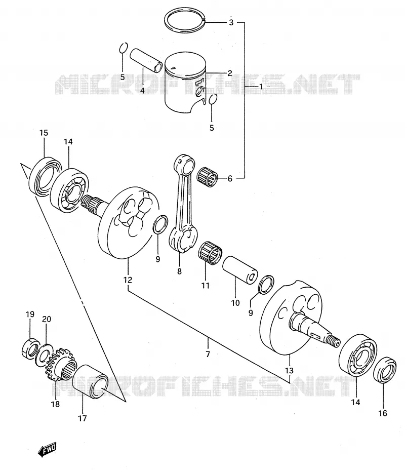 VILEBREQUIN (MODELE M/N/P/R/S) Suzuki MOTO 80 RM 1986  RM80G(E28)