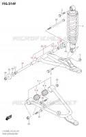 TRIANGLES ET AMORTISSEUR AVANT (LT A750XP:M2:P33) pour Suzuki KINGQUAD 750 2022