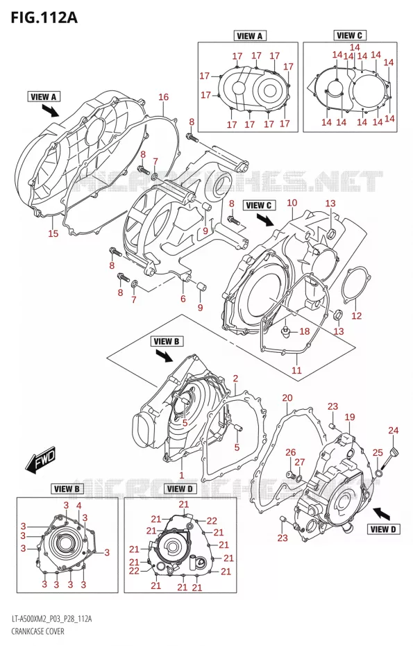 COUVERCLES DE CARTERS Suzuki QUAD 500 KINGQUAD 2022  LT-A500X M2 (P03,P28,P33)