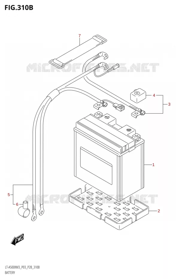 BATTERIE (LT-A500X:M3:P28) Suzuki QUAD 500 KINGQUAD 2023  LT-A500X M3 (P03,P28,P33)