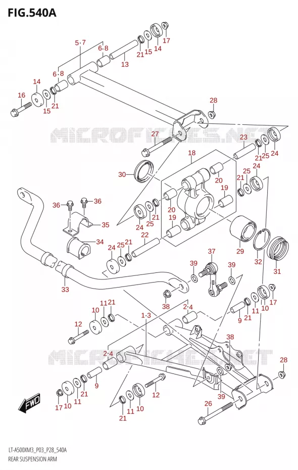 BRAS OSCILLANT Suzuki QUAD 500 KINGQUAD 2023  LT-A500X M3 (P03,P28,P33)