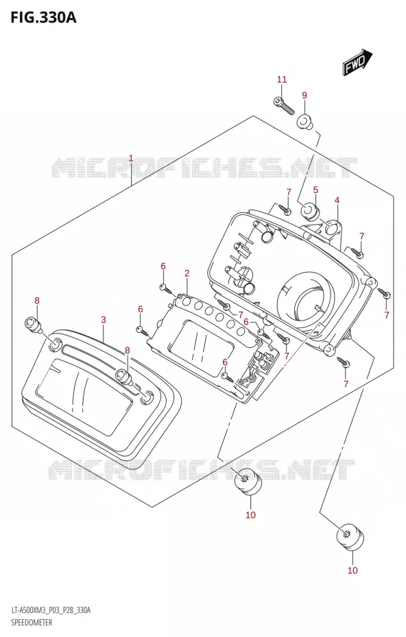 COMPTEUR (LT-A500X:M3:P03) Suzuki QUAD 500 KINGQUAD 2023  LT-A500X M3 (P03,P28,P33)