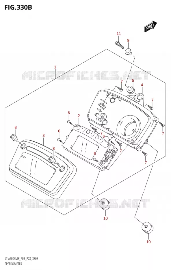 COMPTEUR (LT-A500X:M3:P28) Suzuki QUAD 500 KINGQUAD 2023  LT-A500X M3 (P03,P28,P33)