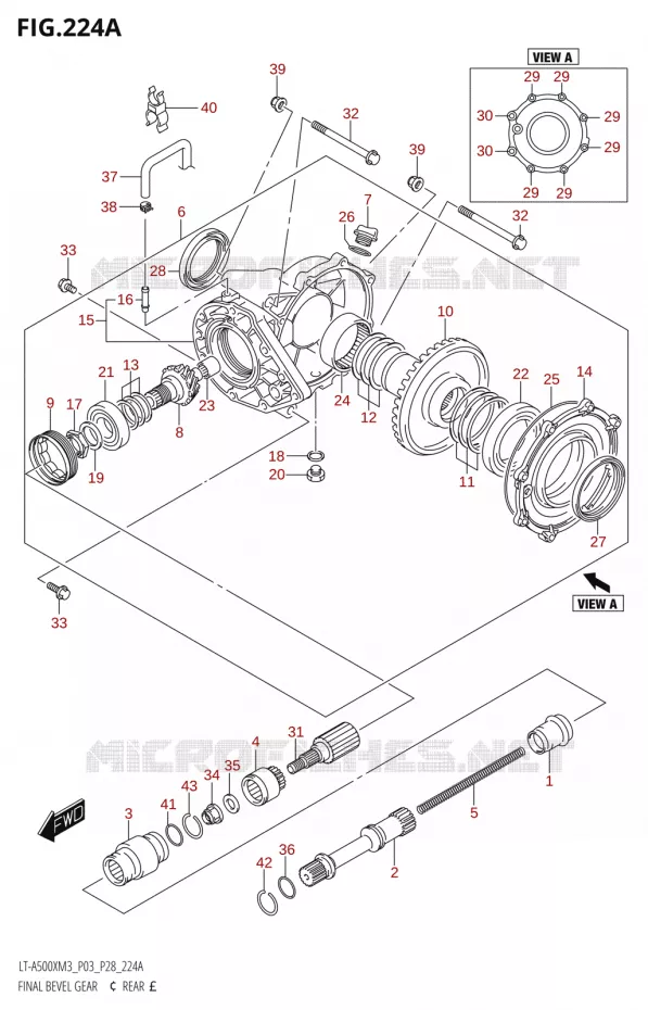 COUPLE CONIQUE (REAR) Suzuki QUAD 500 KINGQUAD 2023  LT-A500X M3 (P03,P28,P33)