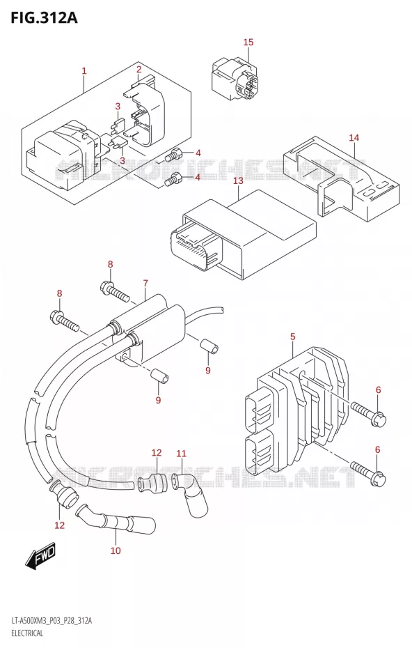 PARTIE ELECTRIQUE (LT-A500X:M3:P03) Suzuki QUAD 500 KINGQUAD 2023  LT-A500X M3 (P03,P28,P33)
