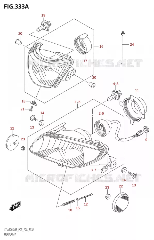 PHARE Suzuki QUAD 500 KINGQUAD 2023  LT-A500X M3 (P03,P28,P33)