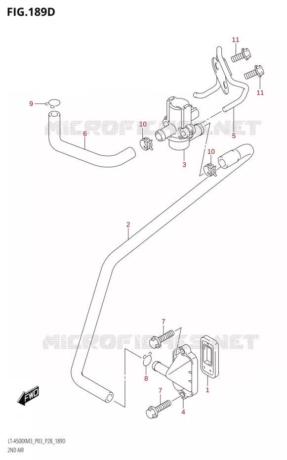 SYSTEME RECYCLAGE GAZ ECHAPPEMENT (LT-A500XP:M3:P03) Suzuki QUAD 500 KINGQUAD 2023  LT-A500X M3 (P03,P28,P33)