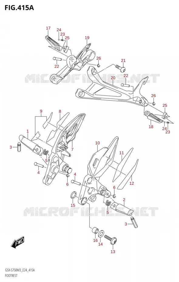 REPOSE PIEDS Suzuki MOTO 750 GSX-S 2023  GSX-S750A /  GSX-S750ZA M3 (E24)