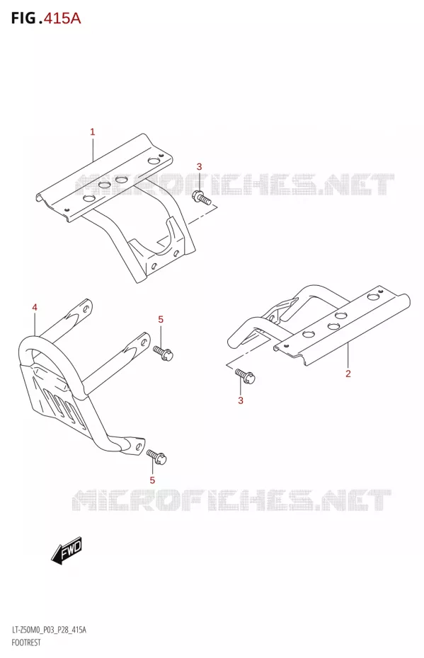REPOSE PIEDS Suzuki QUAD 50 QUADSPORT 2020  LT-Z50 M0 (P03/ P28)