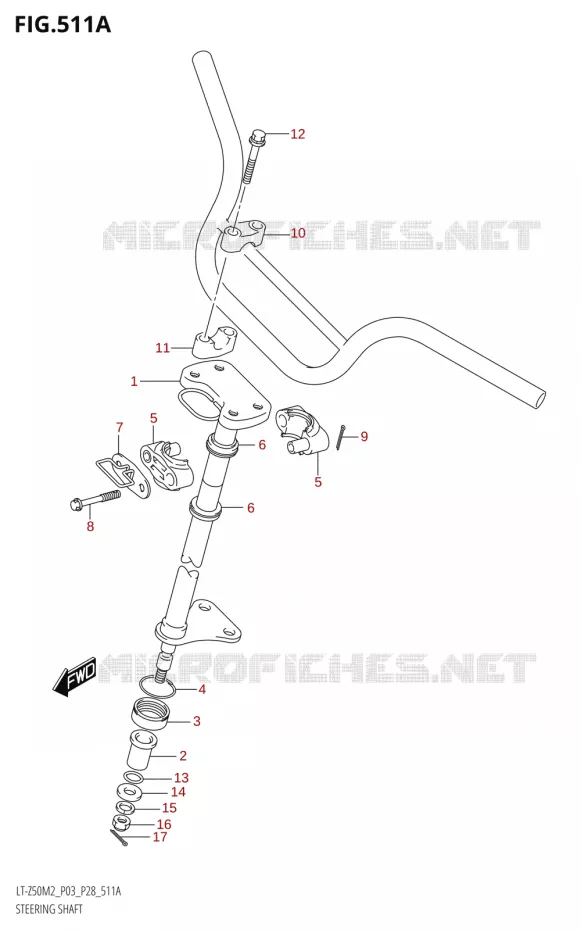 COLONNE DE DIRECTION Suzuki QUAD 50 QUADSPORT 2022  LT-Z50 M2 (P03 / P28)