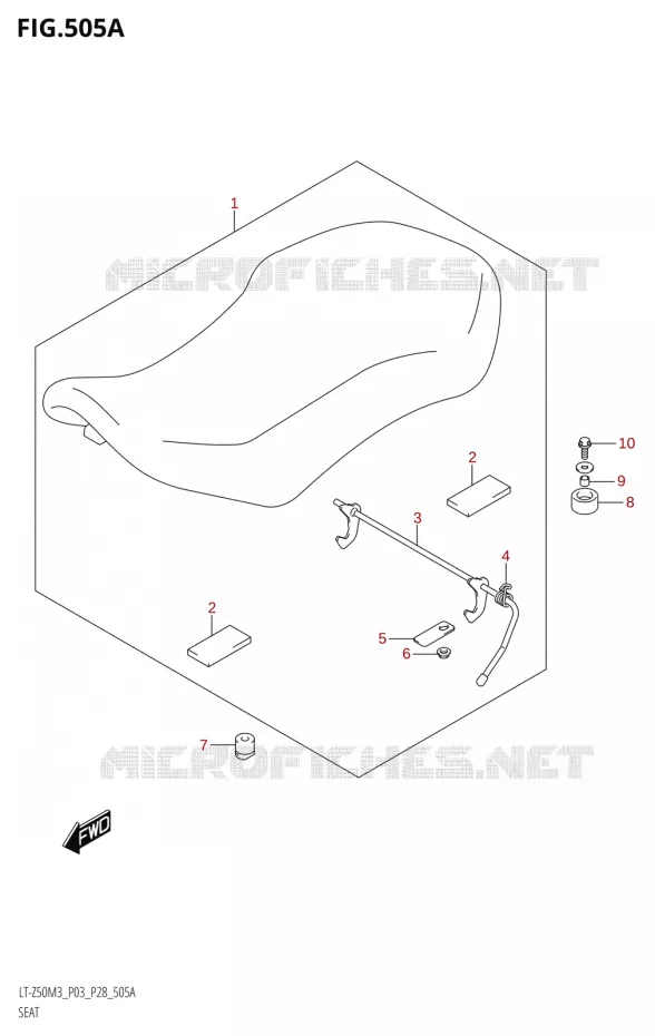 SELLE (P03) Suzuki QUAD 50 QUADSPORT 2023  LT-Z50 M3 (P03 / P28)
