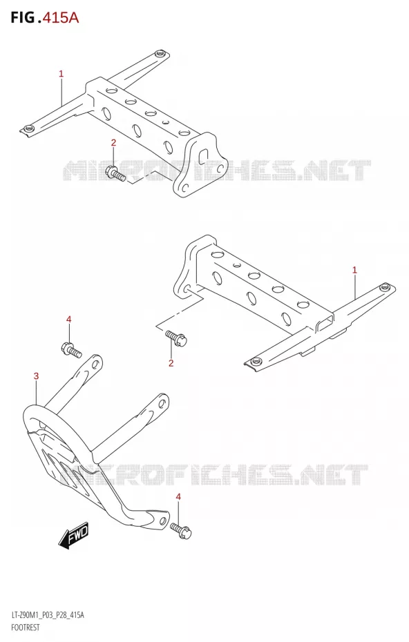 REPOSE PIEDS Suzuki QUAD 90 QUADSPORT 2021  LT-Z90 M1 (P03,P28)