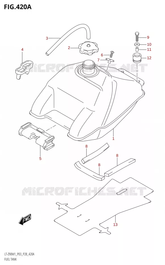 RESERVOIR D'ESSENCE Suzuki QUAD 90 QUADSPORT 2021  LT-Z90 M1 (P03,P28)