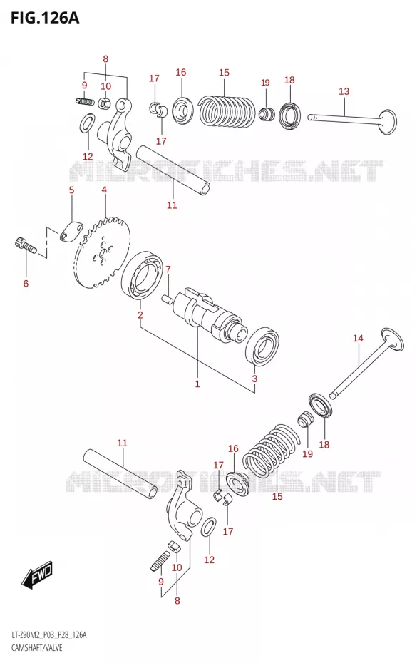 ARBRE A CAMES - SOUPAPES Suzuki QUAD 90 QUADSPORT 2022  LT-Z90 M2 (P03,P28)
