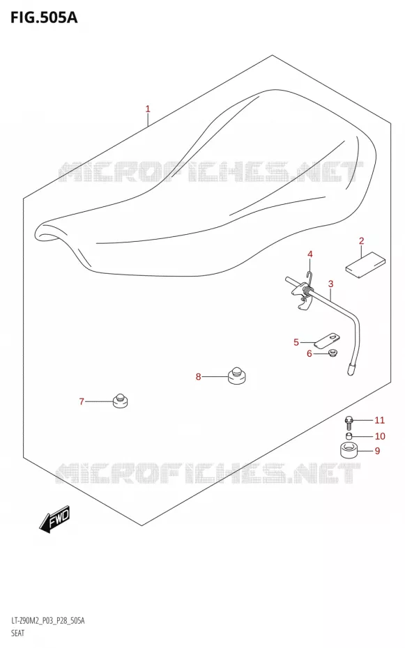 SELLE (LT-Z90:M2:P03) Suzuki QUAD 90 QUADSPORT 2022  LT-Z90 M2 (P03,P28)