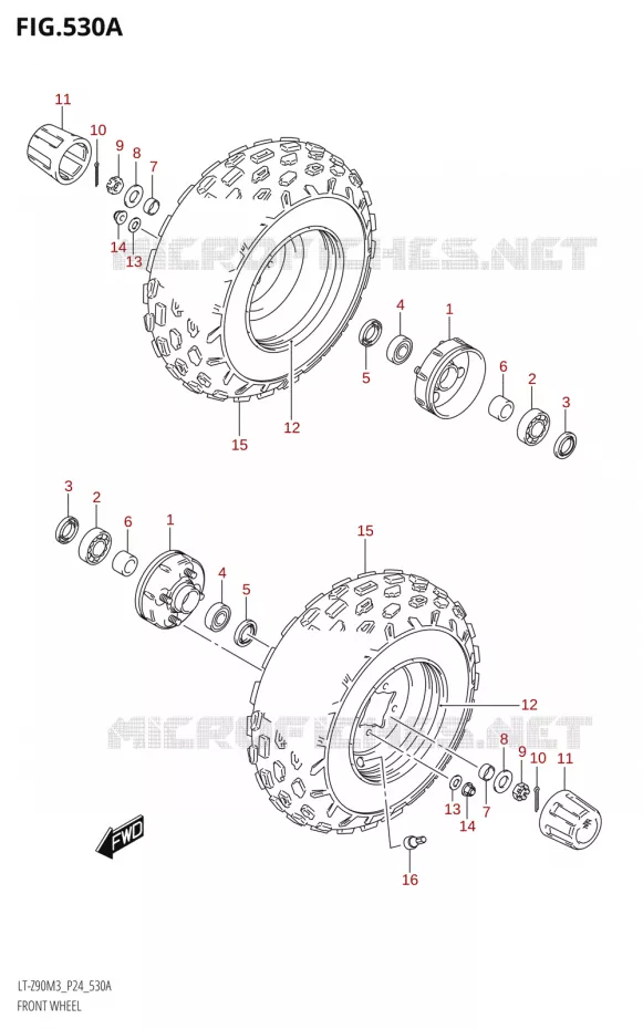 ROUE AVANT Suzuki QUAD 90 QUADSPORT 2023  LT-Z90 M3 (P03,P28)