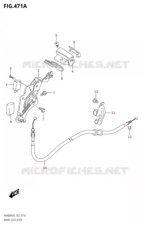 FREIN DE PARKING Suzuki SCOOTER 400 BURGMAN 2023  AN400A M3 (E02,E19)