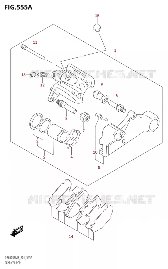 ETRIER DE FREIN ARRIERE Suzuki MOTO 650 DR 2023  DR650SE M3 (E01)