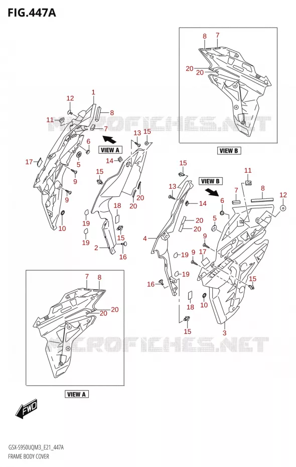 CARENAGES Suzuki MOTO 950 GSX-S 2023  GSX-S950UQM3 (E21)