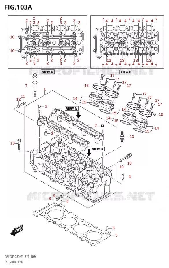 CULASSE Suzuki MOTO 950 GSX-S 2023  GSX-S950WQM3 (E21)