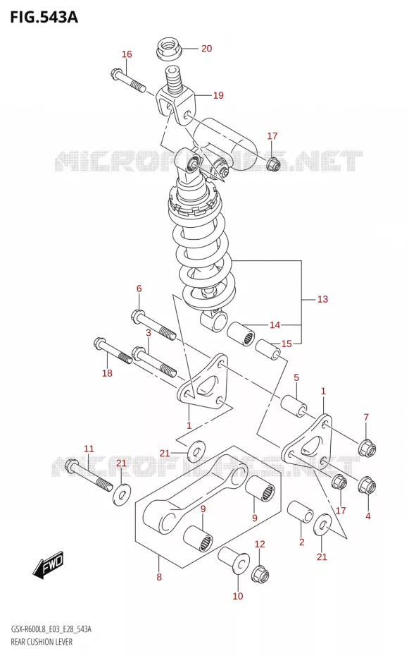 BIELLETTE DE SUSPENSION ARRIERE Suzuki MOTO 600 GSX-R 2018  GSX-R600 L8 (E03,E28,E33)