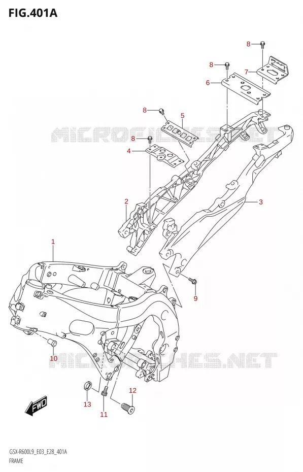 CADRE Suzuki MOTO 600 GSX-R 2019  GSX-R600 L9 (E03,E28,E33)