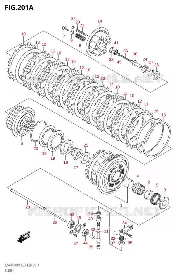 EMBRAYAGE Suzuki MOTO 600 GSX-R 2019  GSX-R600 L9 (E03,E28,E33)