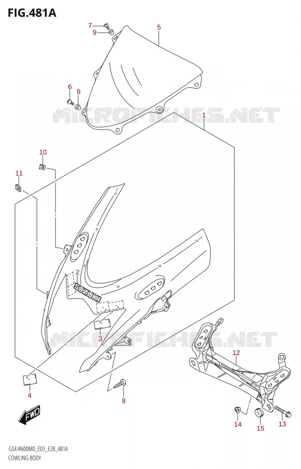 CARENAGE AVANT - TETE DE FOURCHE Suzuki MOTO 600 GSX-R 2020  GSX-R600 M0 (E03,E28,E33)