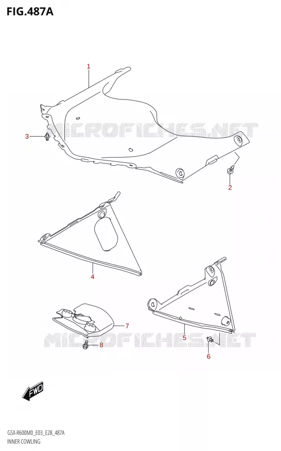 CARENAGES INTERIEURS Suzuki MOTO 600 GSX-R 2020  GSX-R600 M0 (E03,E28,E33)