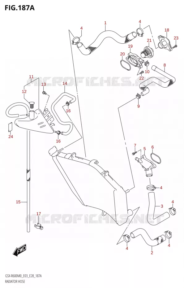 DURITE DE RADIATEUR Suzuki MOTO 600 GSX-R 2020  GSX-R600 M0 (E03,E28,E33)