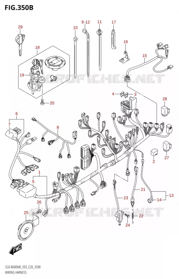 FAISCEAU ELECTRIQUE (E33) Suzuki MOTO 600 GSX-R 2020  GSX-R600 M0 (E03,E28,E33)