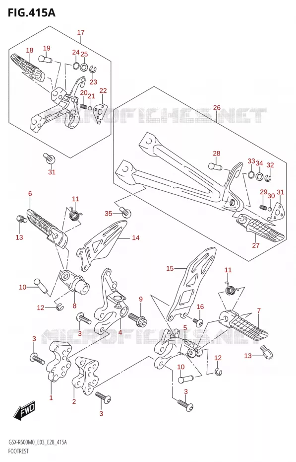 REPOSE PIED Suzuki MOTO 600 GSX-R 2020  GSX-R600 M0 (E03,E28,E33)