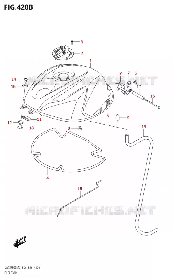RESERVOIR D'ESSENCE (E33) Suzuki MOTO 600 GSX-R 2020  GSX-R600 M0 (E03,E28,E33)