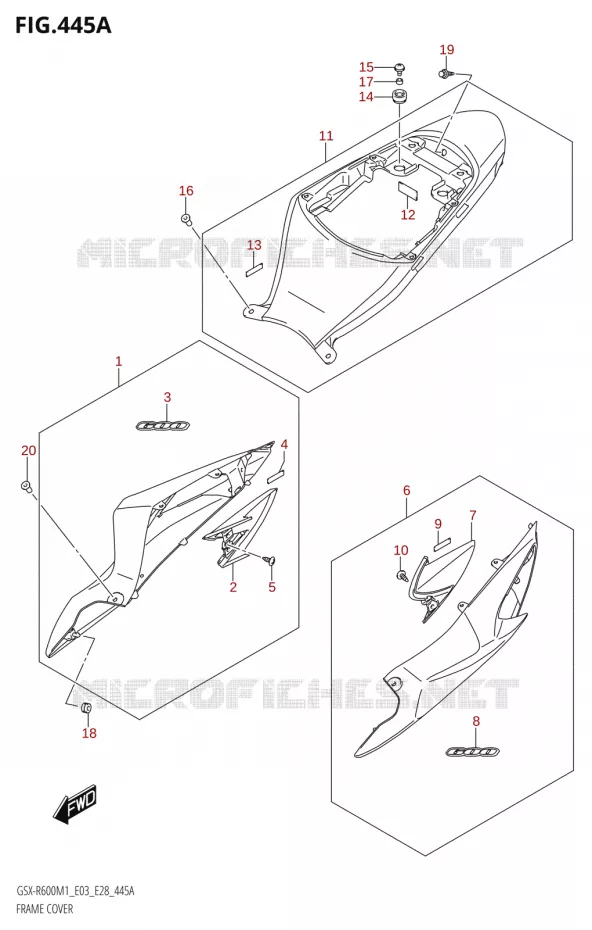 CARENAGES (GSX-R600) Suzuki MOTO 600 GSX-R 2021  GSX-R600 M1 (E03,E28,E33)