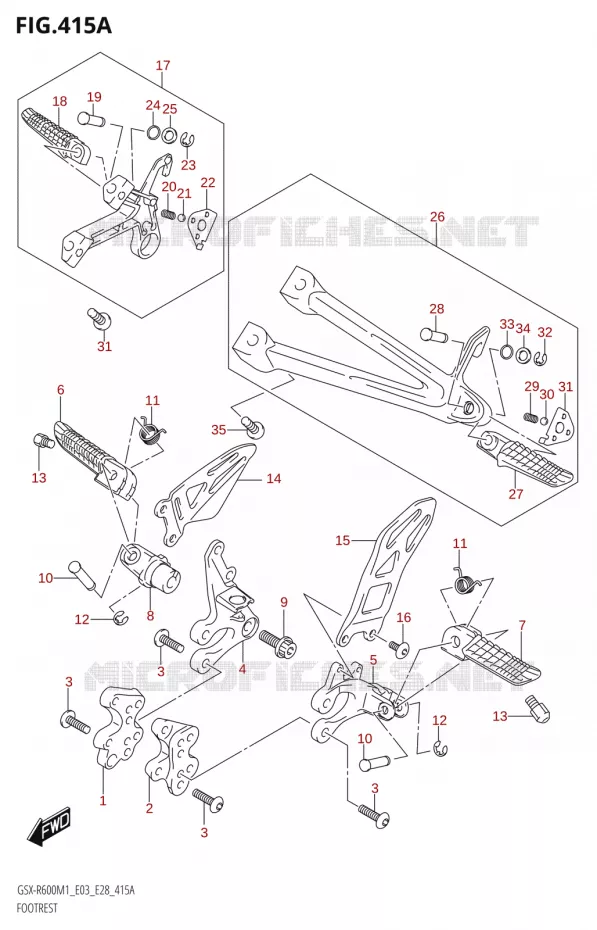 REPOSE PIEDS Suzuki MOTO 600 GSX-R 2021  GSX-R600 M1 (E03,E28,E33)
