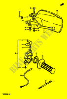 ENSEMBLE LEVIER   COMMODO DROIT (MODELE G E1,E2,E4,E21,E24) pour Suzuki TS-X 250 1984
