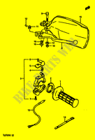ENSEMBLE LEVIER   COMMODO DROIT (MODELE H/J E1,E2,E21,E24,E25) pour Suzuki TS-X 250 1986