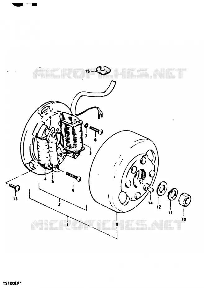 ALLUMAGE ROTOR - STATOR (E8) Suzuki MOTO 100 TS-ER 1999  TS100ERX(T/X)