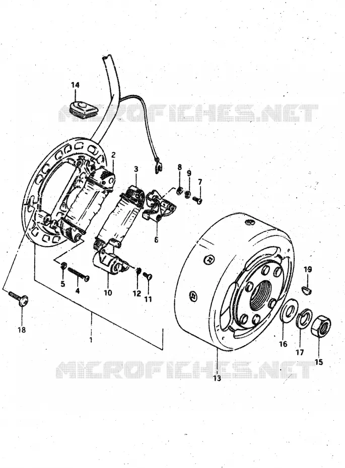 ALLUMAGE ROTOR - STATOR Suzuki MOTO 50 VAN-VAN 1983  RV50D(X/D)
