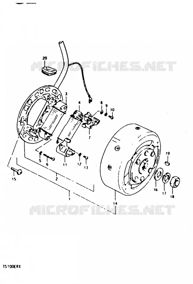 ALLUMAGE ROTOR - STATOR (TS100ERX) Suzuki MOTO 100 TS-ER 1996  TS100ERT(T/X)