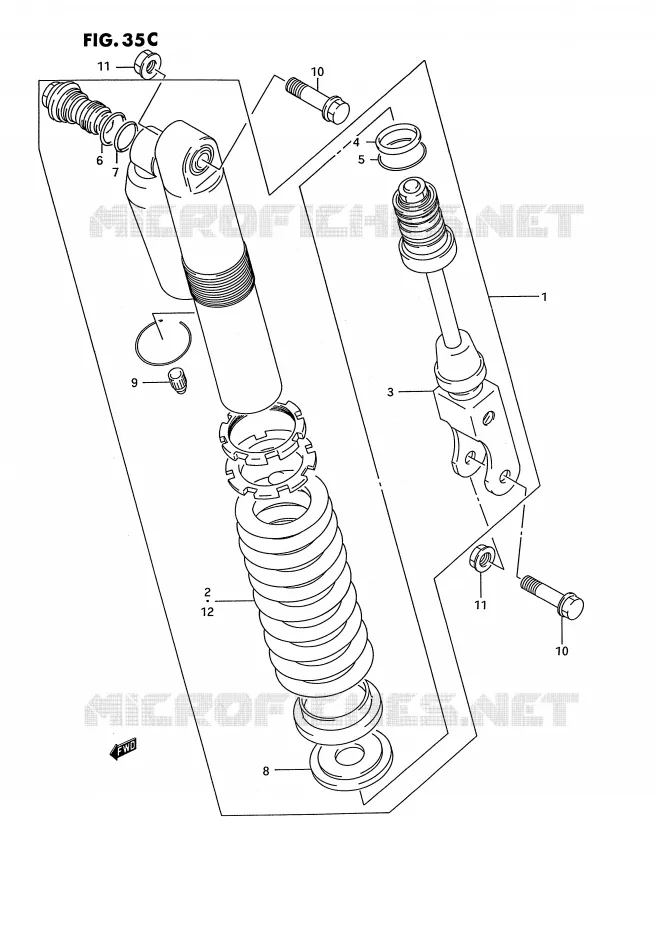 AMORTISSEUR (MODELE M/N/P/R/S) Suzuki MOTO 80 RM 1990  RM80L(E3)