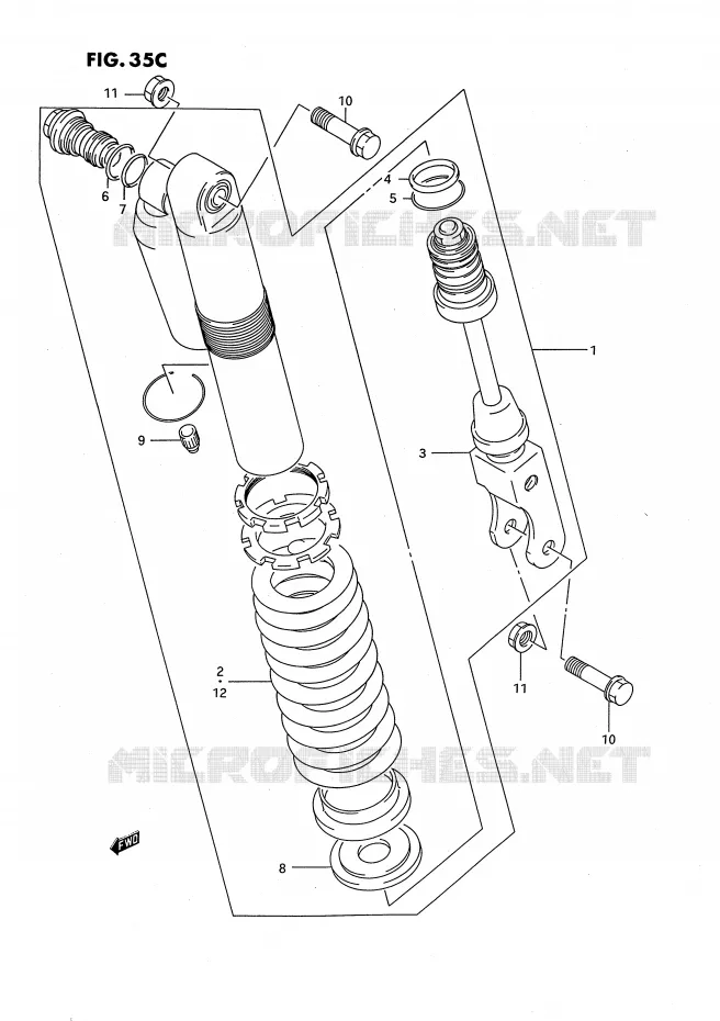 AMORTISSEUR (MODELE M/N/P/R/S) Suzuki MOTO 80 RM 1995  RM80XS(E2)